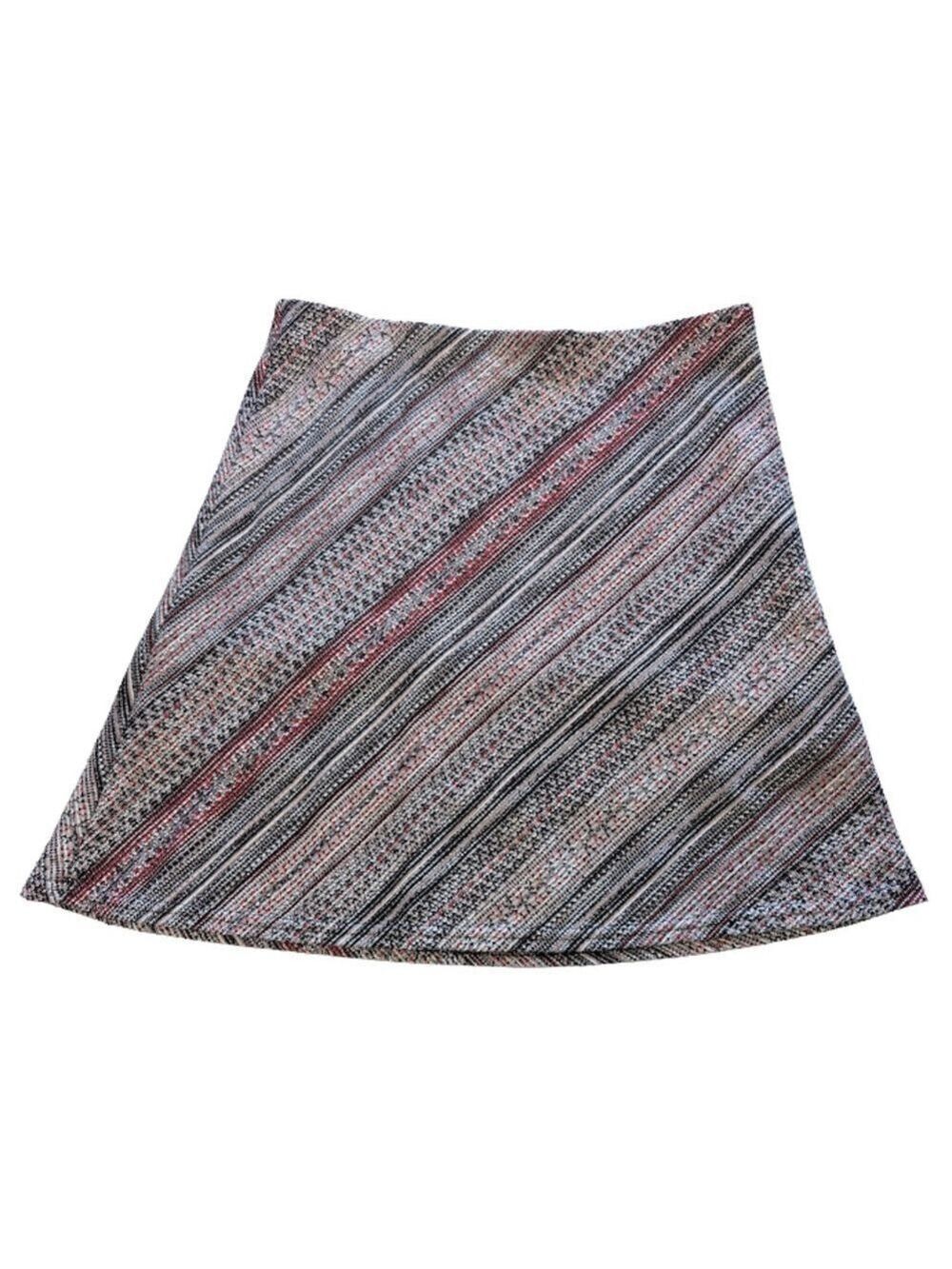 Margaret M Petite Knit A-Line Skirt – L/P– Textured Chic Stretch Pull-On Multi
